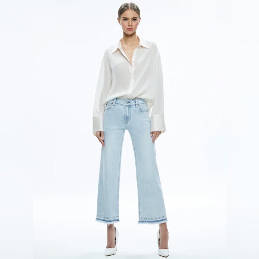 ALICE + OLIVIA Lorrine mid-rise kick-flare jeans